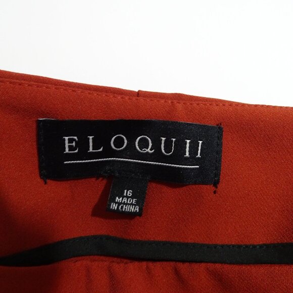 Eloquii Wide Leg Cropped Pants Women Size 16 Rust Brown Side Zipper Pockets NEW - Picture 8 of 10